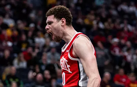 Jamison Battle vs. Iowa in the opening round of the Big Ten Tournament 3-14-24