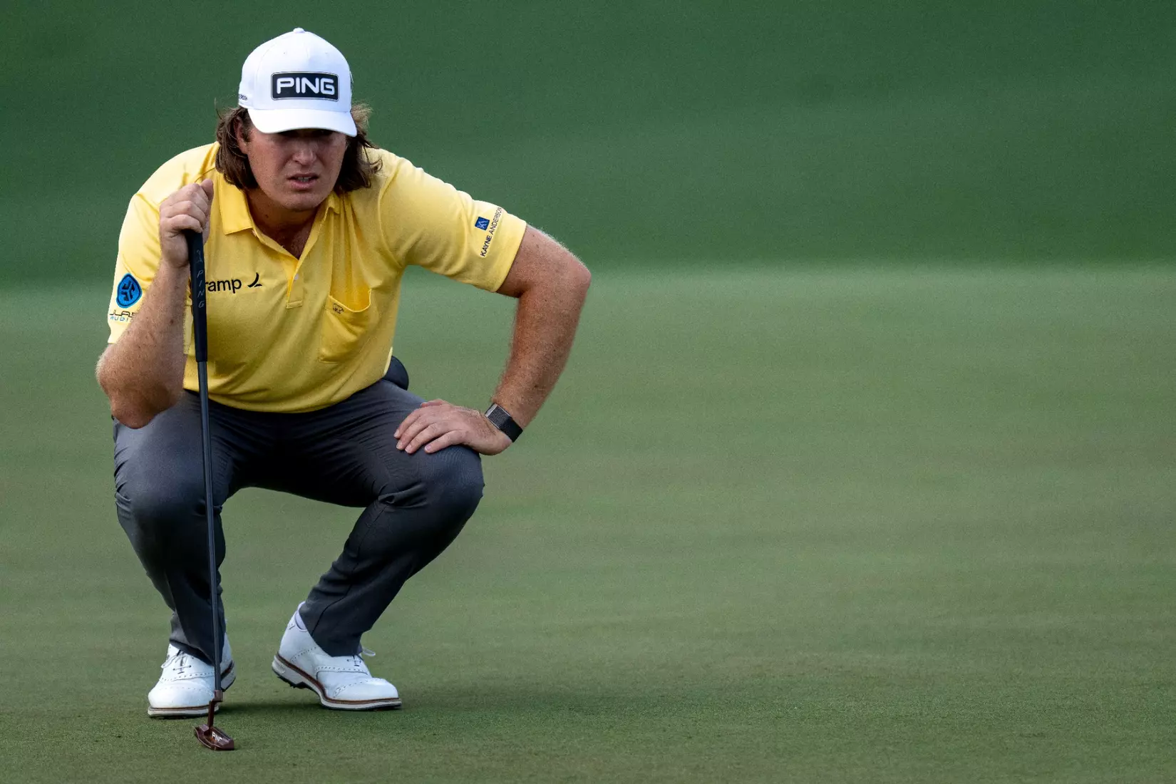 Amateur Neal Shipley of the United States putts on the No. 2 green during the first round of the 2024 Masters Tournament at Augusta National Golf Club, Thursday, April 11, 2024.