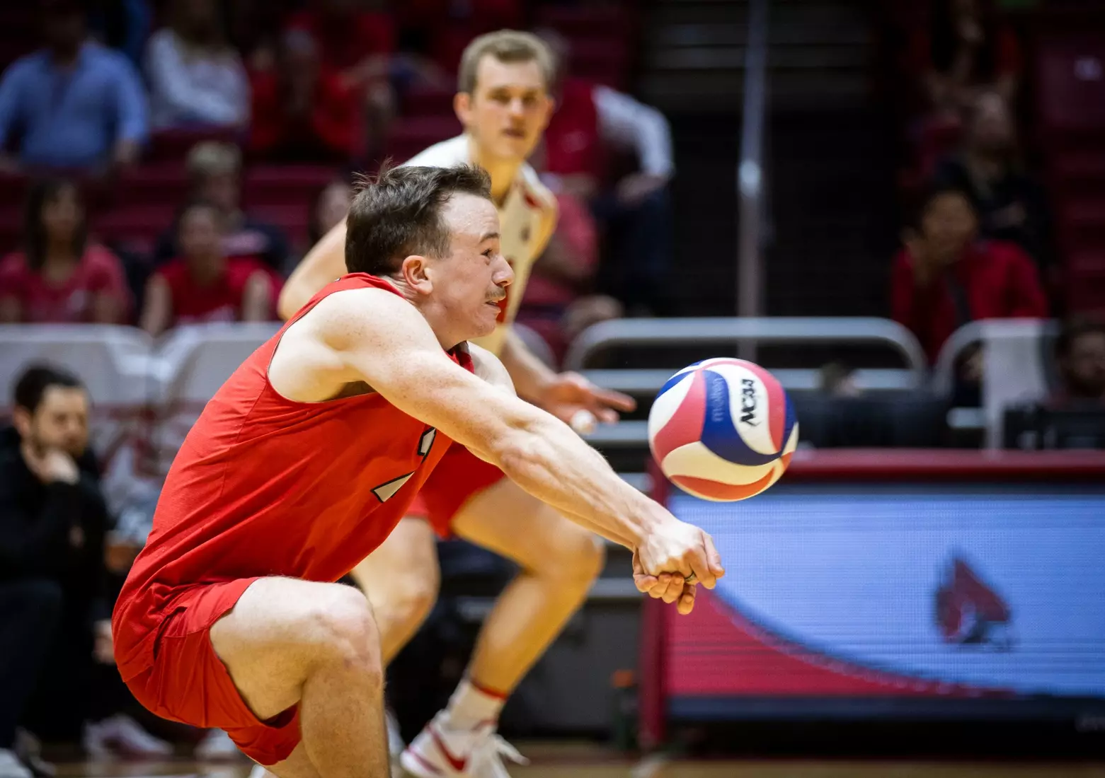 The Ohio State Buckeyes compete against the Loyola Chicago Rambers in the MIVA seminfinals at Worthern Arena in Muncie, Indiana on April 18, 2024. Photo by Bobby Ellis