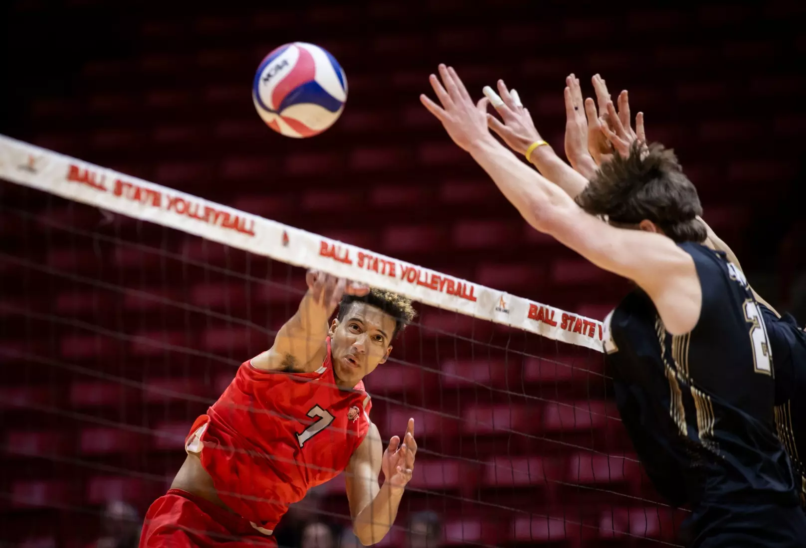 The Ohio State men's volleyball team competes against Lindenwood University during the MIVA Championship game at Worthen Arena in Muncie, Indiana on April 20, 2024 Photo by Bobby Ellis.