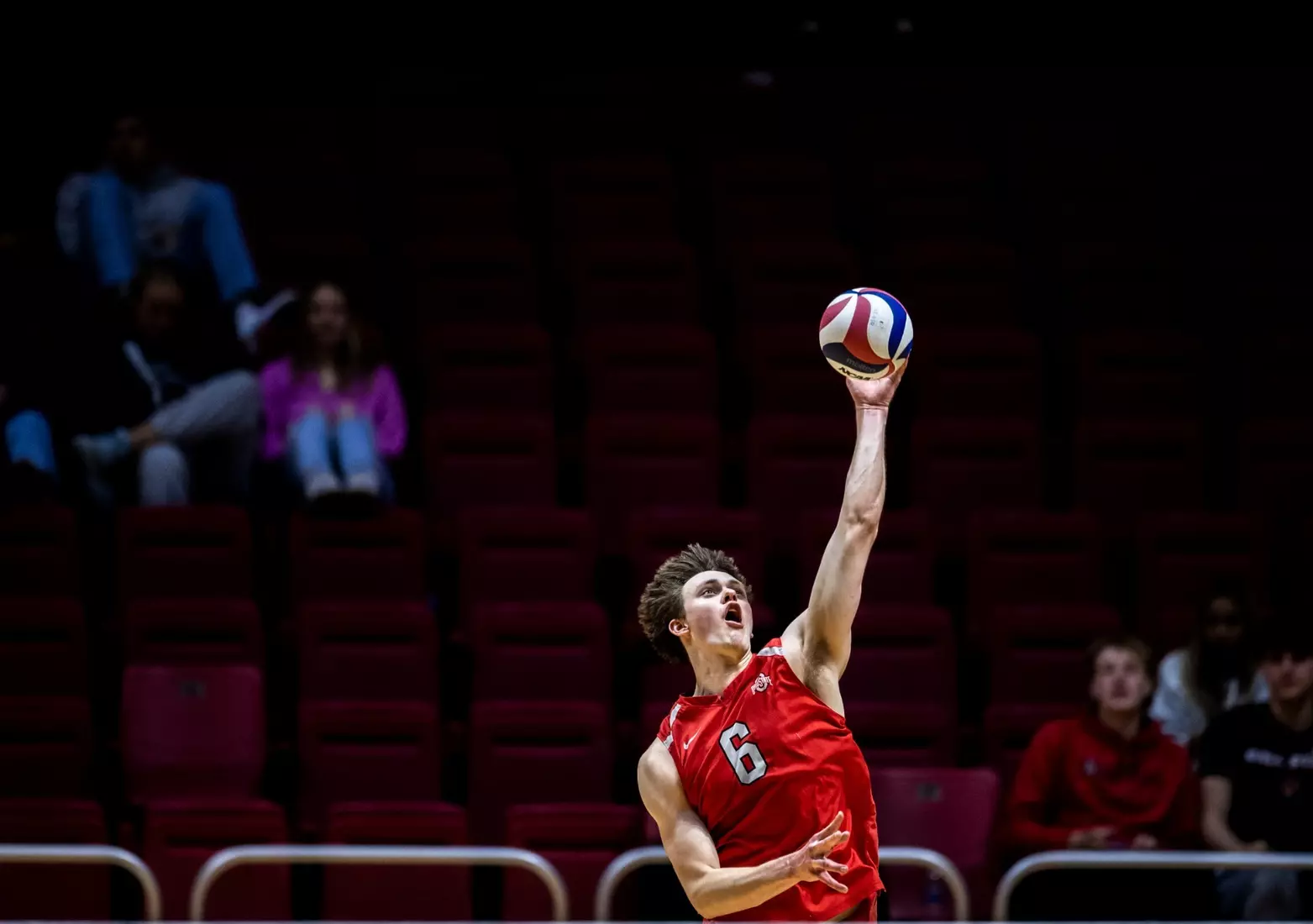The Ohio State men's volleyball team competes against Lindenwood University during the MIVA Championship game at Worthen Arena in Muncie, Indiana on April 20, 2024 Photo by Bobby Ellis.