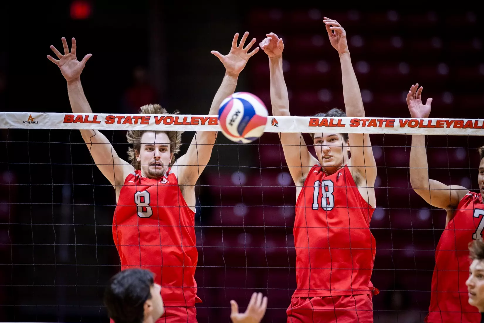 The Ohio State men's volleyball team competes against Lindenwood University during the MIVA Championship game at Worthen Arena in Muncie, Indiana on April 20, 2024 Photo by Bobby Ellis.