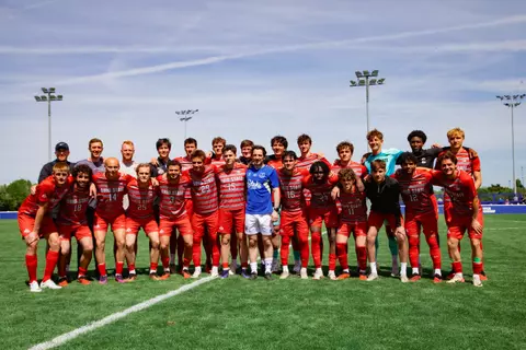 Ohio State Soccer Team poses for the group photo.