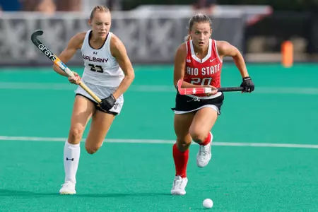Ohio State field hockey vs. UAlbany Friday, Aug. 30, 2024, in Columbus, Ohio. (Photo/Jay LaPrete)