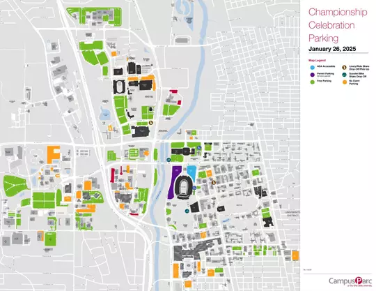 Championship Celebration Parking Map