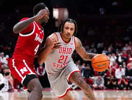 Devin Royal vs. Nebraska during the 2024-25 season