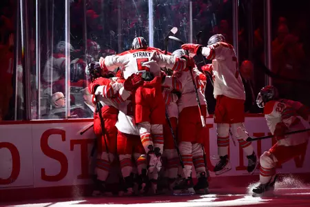 Men's Hockey OT celebration