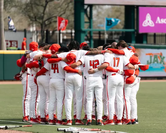 Baseball Team Huddle vs. Coastal Carolina 2-22-25