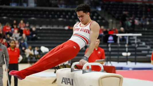 Ohio State men's gymnastics vs. Penn State Sunday, Feb. 9, 2025, in Columbus, Ohio. (Photo/Jay LaPrete)