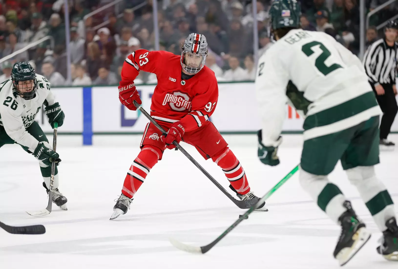 Ohio State and Michigan State play during the Big Ten Tournament Championship, Saturday, March 22, 2025, in East Lansing, Mich. (Photo by Al Goldis)