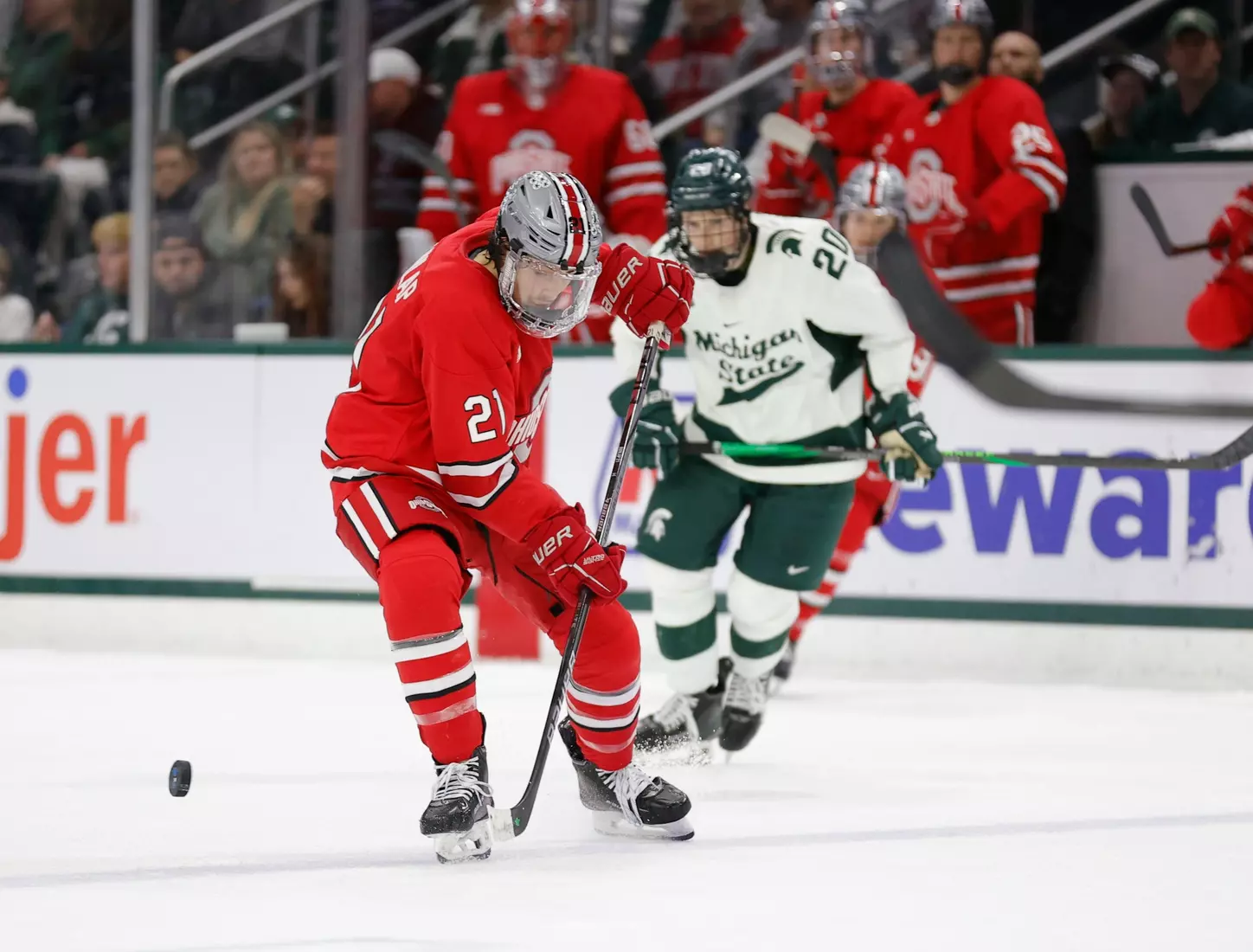Ohio State and Michigan State play during the Big Ten Tournament Championship, Saturday, March 22, 2025, in East Lansing, Mich. (Photo by Al Goldis)