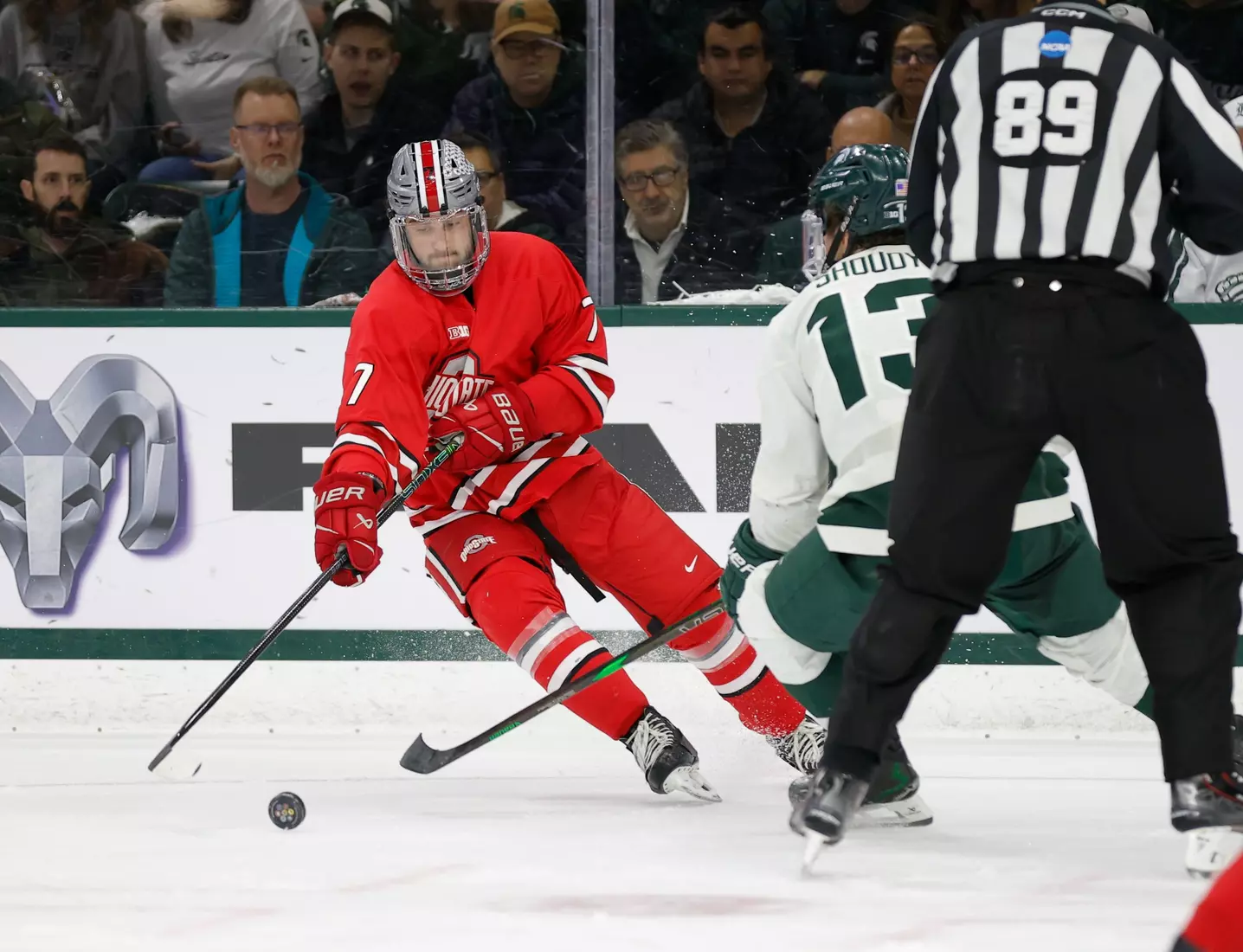 Ohio State and Michigan State play during the Big Ten Tournament Championship, Saturday, March 22, 2025, in East Lansing, Mich. (Photo by Al Goldis)