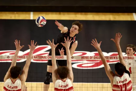 Ohio State plays Lewis University on April 5, 2025 at the Covelli Center in Columbus, Ohio. (Photo by Kirk Irwin/Ohio State Athletics
