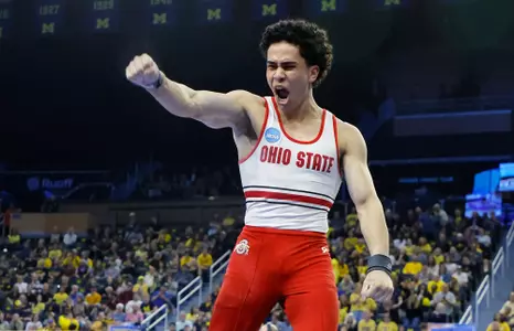 Ohio State competes in the NCAA Men's Gymnastics Championship Friday, April 18, 2025 in Ann Arbor, Mich. (Photo by Duane Burleson for Ohio State University)