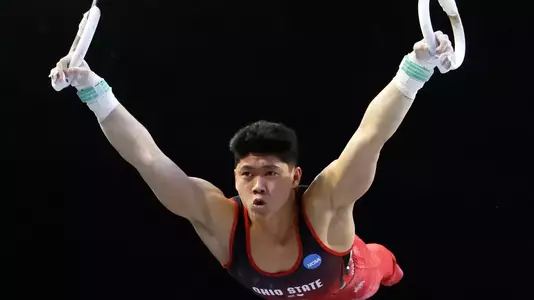 Ohio State competes in the 2025 NCAA Men's Gymnastics Championship Saturday, April 19, 2025 in Ann Arbor, Mich. (Photo by Duane Burleson for Ohio State University)