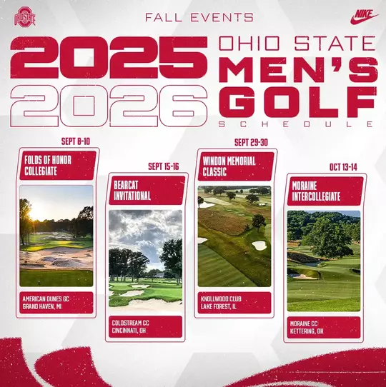 2026 Men's Golf championship schedule