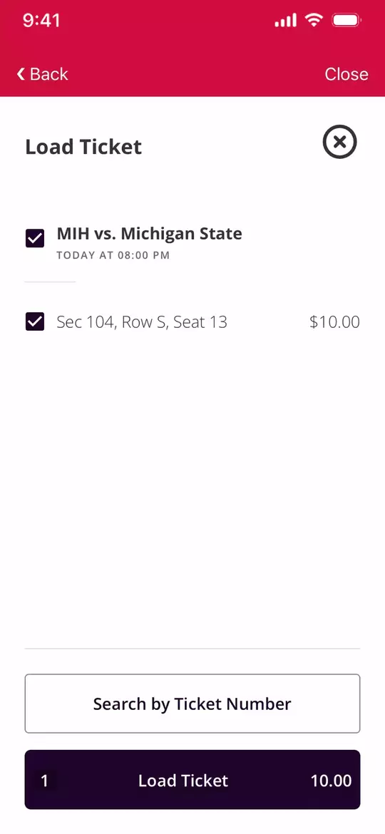 Screenshot Load Ticket