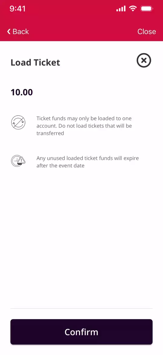 Screenshot Load Ticket