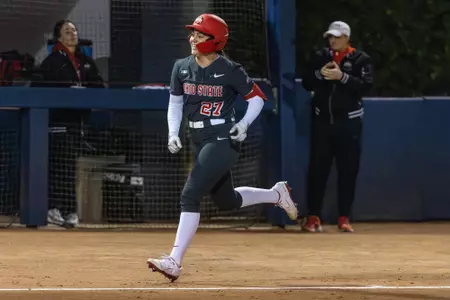 Ohio State softball vs. FAU Friday, Feb. 6, 2026, in Boca Raton, Florida. (Photo/Jay LaPrete)