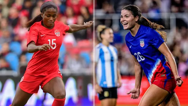 Nichelle Prince and Emma Sears prepare for the SheBelieves Cup