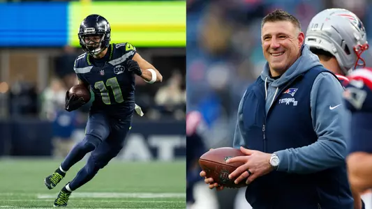 Mike Vrabel and Jaxon Smith-Njigba