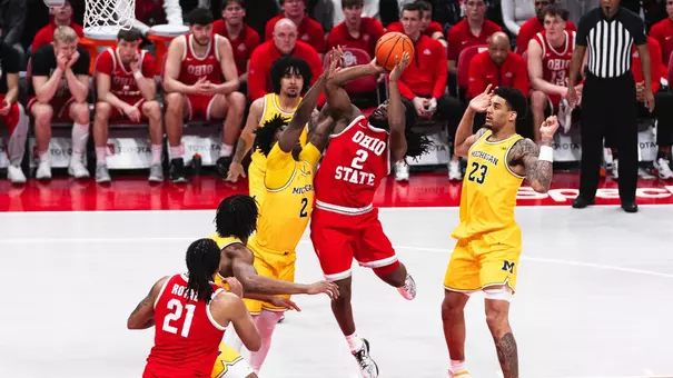 Bruce Thornton shoots in the lane vs. Michigan 2-8-26