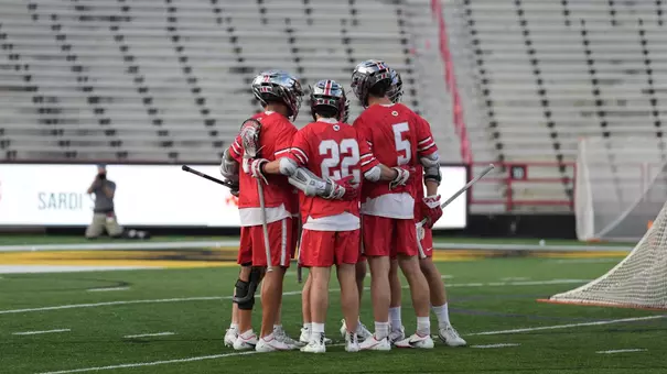 MLAX Team Huddle at Maryland