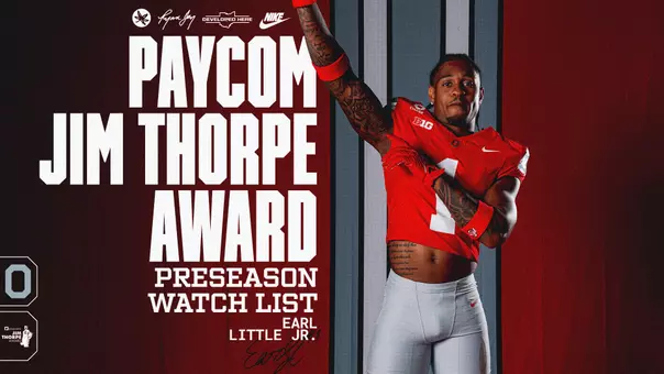 Earl Little Jr. Paycom Jim Thorpe Award Watch List Graphic