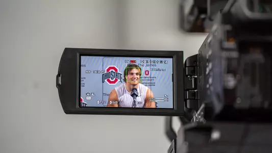 Christian Allegro on Camera with the media