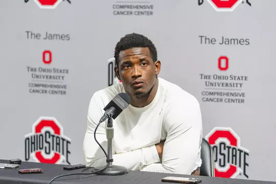 Ohio State FB Captains talk with Media after practice