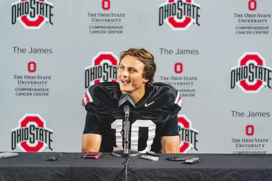 Ohio State FB Captains talk with Media after practice
