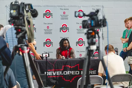 Ohio State FB Captains talk with Media after practice