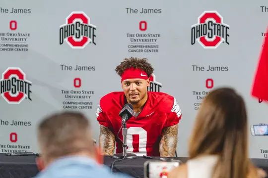 Ohio State FB Captains talk with Media after practice