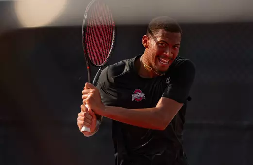 Alex Okonkwo hitting backhand