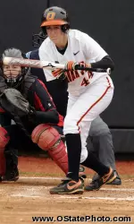 Cowgirl Taylor Marcum broke up the no-hitter by Cal's Marissa Drewery with a base hit through the left side in the sixth.