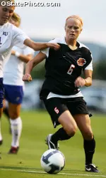 Kasey Langdon scored the second of OSU's three goals Friday against Kansas.
