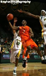 Senior Obi Muonelo scored a team-high 21 points Saturday at Baylor.