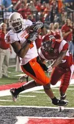 Michael Harrison pulls in a touchdown pass