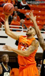 Marshall Moses goes up for two points in a game earlier this season.