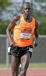 John Kosgei suits up for a chance at a 10,000 meter title Thursday.