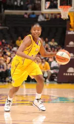 Former Cowgirl All-American Andrea Riley is currently a rookie for the Los Angeles Sparks.