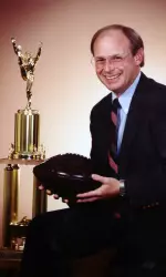 Pat Jones with the 1984 Gator Bowl trophy