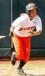 Freshman Ari Morrison scored the winning run for the Cowgirls