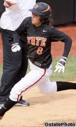 Chelsea Garcia scored the game-winning run in the bottom of the seventh, giving OSU a 4-3 win over Kansas.