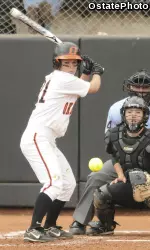 Senior Alysia Hamilton knocked in OSU's only run against Missouri on Thursday.