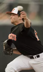 Mike Strong struck out 14 in eight scoreless innings in the series opener vs. Baylor.