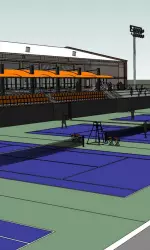 Preliminary work has begun on the Michael and Anne Greenwood Tennis Center.