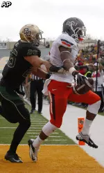 Josh Stewart scores a touchdown in the first half.