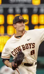 Andrew Heaney was named the Big 12's top pitcher on Tuesday.