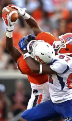 Ashton Lampkin intercepts a pass.